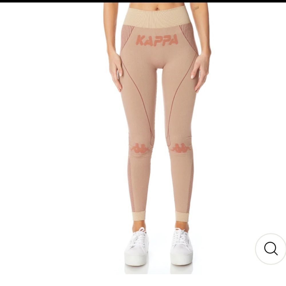 NEW WITH TAGS WOMEN’S KAPPA AUTHENTIC TRYBUNALSKI BEIGE LT PINK LEGGINGS M/L